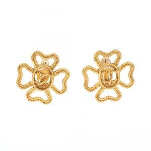 CHANEL Gold Logo Earrings